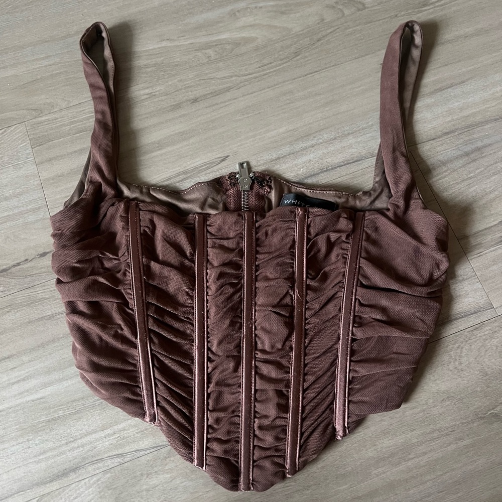 White Fox brown corset
